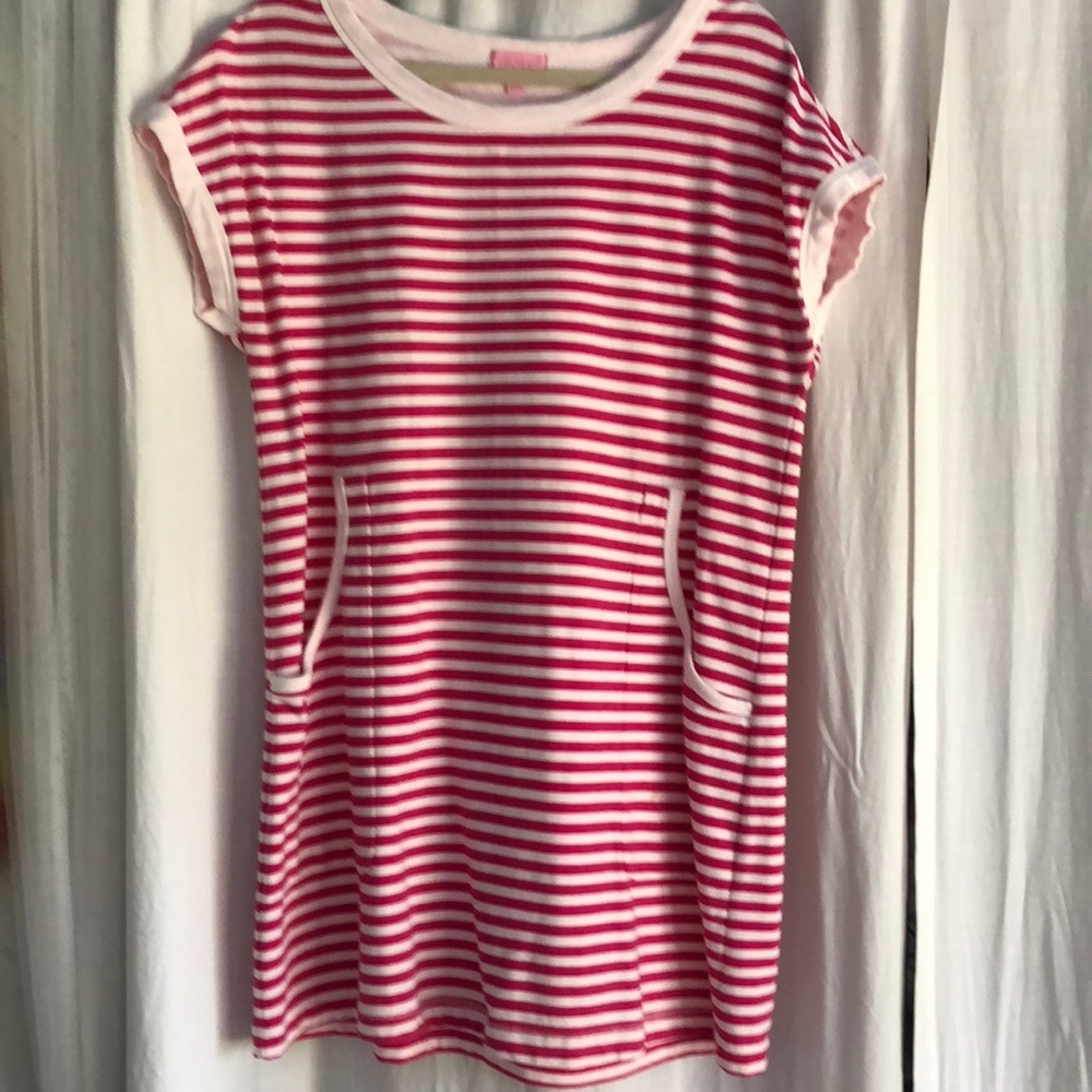 Lilly Pulitzer Pink and White Striped Short Sleeve